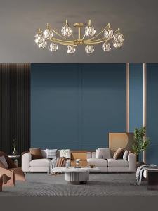 ZHENMEIJU | Luxury Simple Modern Ceiling Light Copper Crystal