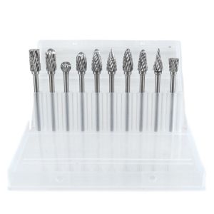10Pcs Carbide Burr Set Double Cut Slot 3mm Shank Die Grinder For Dremel Rotary Tool Rasp Bits Metal Carving Electric Grinding