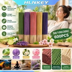 HLINKEY Handmade Natural Incense Sticks Citronella Lavender Jasmine Scent Smokeless Long Lasting Fragrance For Home Temple Outdoor Camping Mosquito Repellent
