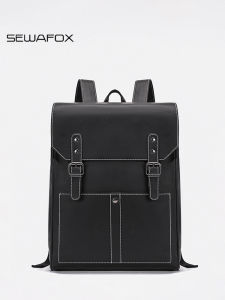 SEWAFOX | Leather Business British Style Laptop Backpack
