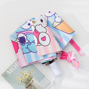 Automatic Folding Umbrella Sunshade UV Protection Black Glue Childrens Sunny Rain Umbrella Home Daily Use Sunscreen Umbrella