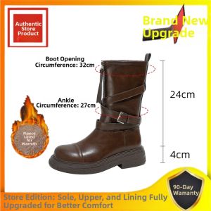 Brown High-Tube Boots Womens 2023 New Autumn Winter Over-Knee Long Boots Fashionable British Style Winter Warm Booties