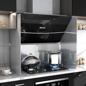 Side-Suction Type Kitchen Ventilator Oil Baffle Plate Stainless Steel Cooking Anti-Oil Splash Baffle Kitchen Fireproof Plate High Temperature Resistant Thermal Baffle