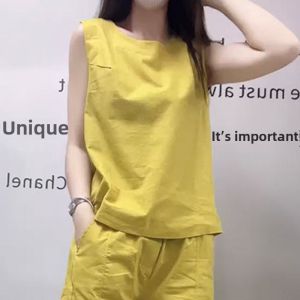 Slimming Loose Womens Fashion Set Pear Body Shape Cover up Summer Two Piece Set Short Sleeve round Neck Pullover Polyester