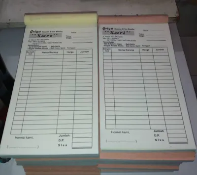 Cetak Nota Custom Nama Sendiri Ukuran 1/3 Folio Cetak Nota Laundry Nota Bengkel Nota Custom Nota Bon Kontan Murah Free Desai