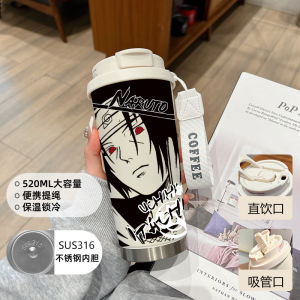 แก้วน้ำสแตนเลสระดับอาหารสำหรับนักเรียนชาย แก้วน้ำรักษาความเย็น/รักษาความร้อน แก้วน้ำรูปการ์ตูน แก้วน้ำแบบมีฝาปิดพร้อมท่อดื่ม