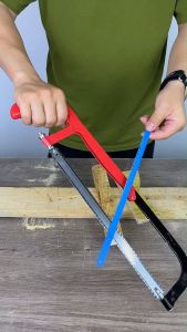 Mitsushi 12 inches/300mm Hacksaw Frame Saw for Wood Adjustable 90°/45° Hacksaw Blade for Steel Ergonomic Handle Sturdy Sharp Fast Cuttting Saw Cutting Retractable Saws lagaring pang bakal