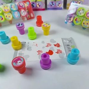 TAIYO Sanrio Stamp Stempel Motif Karakter Kartun Stampel Warna Color Kreatifitas Dekorasi Seni DIY