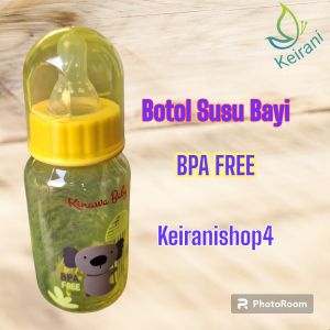 BOTOL SUSU BAYI FEEDING BOTTLE REGULAR NECK TANPA GAGANG KINAWA BABY 125 ML 6 VARIAN WARNA BPA FREE