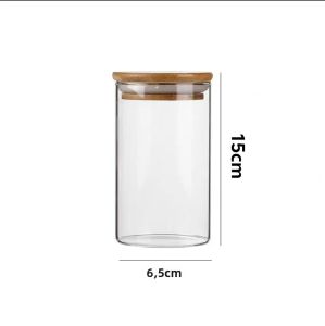 Hũ Đựng Thực Phẩm Bằng Thủy Tinh Trong Suốt Có Nắp Gỗ Kín Khí Dùng Để Đựng Trà Cà Phê Đường Ngũ Cốc Dụng Cụ Sắp Xếp Nhà Bếp