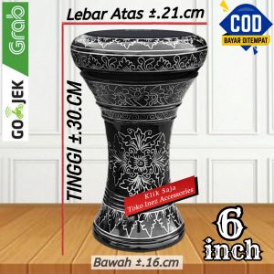 Darbuka Kayu Atau Dumbuk Mini 6 Inch Hitam Silver Power Beat