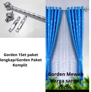 1 METER /BaATANG FULl  SET KAIN Gorden pintu 1 SET/Gorden jendela 1 SET/Gorden Paket Lengkap komplit/Gorden jendela 1 Set Model Semokring/