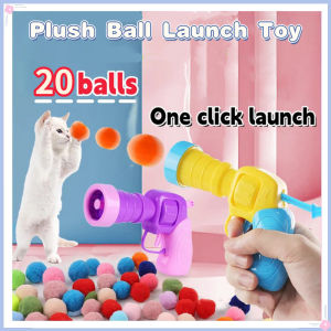 Pet Toy Plush Ball Launcher Cat Dog Catch Toy Relieve Boredom Silent Ball Kitten Interactive Play Fun Toys