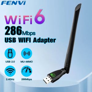 Fenvi | FENVI WIFI 6 USB Adapter AX286 Network Card Dongle 2.4GHz 802.11AX Antenna Signal Reception For Laptop Windows 10 11 Driver Free