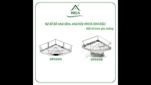 Kệ gắn góc tường Inox 304 đặc PHÁT ĐẠT không rỉ sét để xà bông nhà tắm phòng tắm toilet bằng inox để gia vị (SP049A.049B)