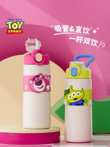 Disney Kids Insulated Water Bottle Food Grade 316 School Use Straight Drinking Cup Boys Bé Gáis Straw Cup Cartoon Anime Stainless Steel