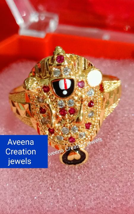 Multi Colour Ganapathy 22K Gold Ring | G.Rajam Chetty And Sons Jewellers