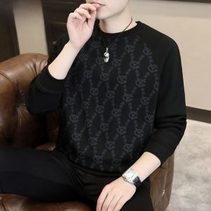 HENGYUANXIANG | Hengyuanxiang Mens Long Sleeve Round Neck Sweatshirt Spring Autumn New Style Base Layer Shirt Dads Autumn Clothes T-shirt