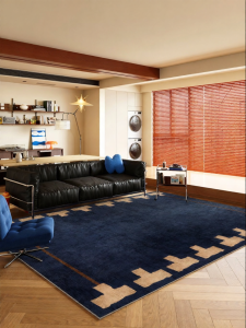 NAIERDENG | Art Deco Blue Luxury Rug