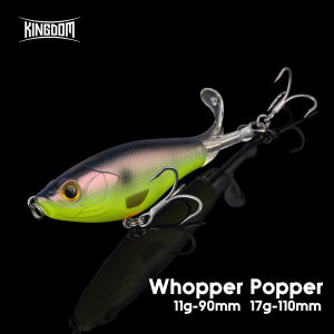 KINGDOM Topwater Fishing Lures 11g 17g Floating Artificial Hard Baits Plopper Propeller Soft Rotating Tail Seabass Fishing Lure