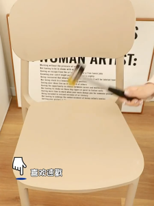 Orange เก้าอี้พลาสติกมีพนักพิง เก้าอี้พลาสติกส ไตล์เรียบง่าย เก้าอี้กินข้าว วางซ้อนกันได้ เก้าอี้