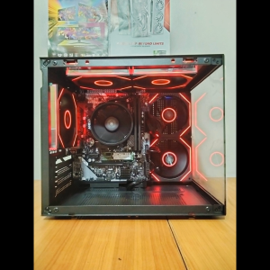 Ryzen 5 2400G 256Gb M.2 SSD 16Gb RAM 3200Mhz DDR4 Custom PC Build with Red LED Cooling Fans and RGB Lighting