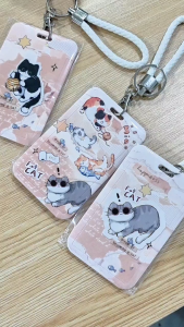 [พร้อมส่ง] Card Holder Kawaii Cat ที่ใส่บัตรลายแมวคาวาอิ ที่ใส่บัตรพนักงาน บัตรนักเรียน บัตรโดยสาร ฯลฯ Biangels