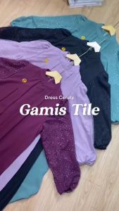 Dress Bunga Gamis Lebaran Gamis Set Hijab Ceruty Babydol Full Puring Allsize LD 110cm