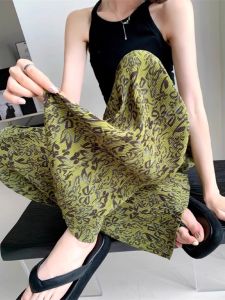 Summer Thin High Waist Drooping Small Straight-leg Cool Pants Female 2024 New Sunscreen Ice Silk Leisure Loose Pants
