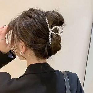 F4 Jepit Rambut Korea Bahan Alloy 11.5cm Bentuk Simpul Edisi Mewah Bowknot Metal Hair Claw  HCM014