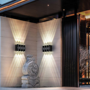 Outdoor Waterproof Wall Lamp Modern Simple Villa Courtyard Garden Background Wall Lamp Column Exterior Wash Wall Light
