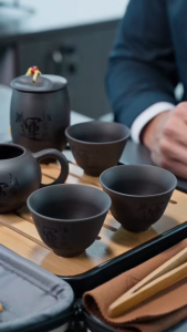 Chinese Kung Fu Tea Set Purple Clay Tea Set Portable Gift Set 9 Pieces