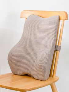 Đệm Lưng Bằng Vải Cotton Lanh Nhớt Và Cotton Lông Cừu Cho Văn Phòng Và Xe Hơi Đệm Lưng Giảm Căng Thẳng Bằng Vải Sọc Đen Trắng