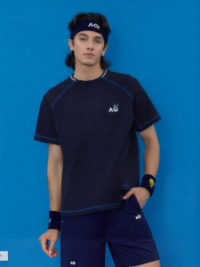AO | Waffle Texture & Contrast Stitch Tennis Shirt
