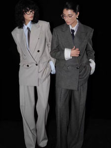 Korean Style Loose Double-Breasted Suit Set
