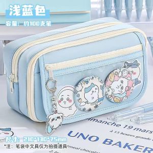 Cute Capybara Flip Pencil Case Multi Layer Large Capacity Clear Window Pen Bag Front Pen Slots Student Kawaii Stationery Pouch