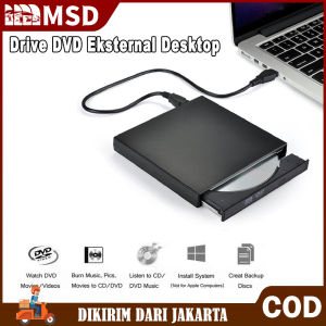 DVD RW External Optical Drive CD Writter USB 2.0 CD/DVD-ROM CD-RW Player Burning Slim Untuk Komputer Laptop Recorder Portable for Laptop Windows Macbook Hitam