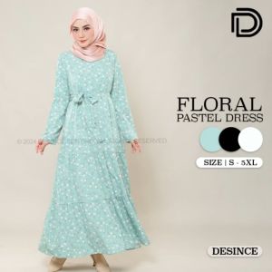 🇲🇾 DESINCE Muslimah Long Dress Women Dotted Dress Full Sleeve O Neck Polka Dot Dress Retro Dress Perempuan WW 013