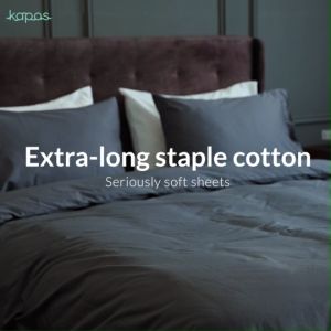 KAPAS LIVING | Fitted Bedsheet Set | 100% ELS Cotton | Bedsheet + Pillowcase | Single / Queen / King / Super King