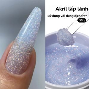Gel Làm Móng Acrylic Nhũ MSHARE 50g Gel Cứng Tạo Hình Móng Làm Cứng Bằng Đèn UV/LED Tạo Móng Nhanh Bán Vĩnh Cửu Gel Móng Nhũ Poly