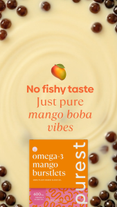 The Purest Co Omega-3 Mango Burstlets (Plant-Based DHA & EPA for Brain & Heart Health)