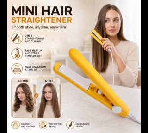 Máy Duỗi Tóc Mini Gốm Sứ Máy Ép Tóc Đa Năng Máy Uốn Tóc Cầm Tay Dành Cho Du Lịch Lược Chăm Sóc Tóc Bằng Nhựa