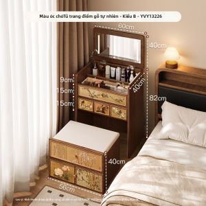 Tủ ngăn kéo gỗ tự nhiên phong cách Mid-Century Modern 5 ngăn