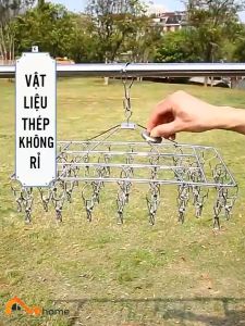 Móc chùm vuông inox chất lượng cao phơi đồ phơi quần áo nhỏ cho cả gia đình