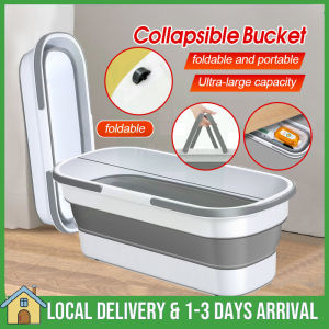 Large Capacity Foldable Bucket Baldi Lipat Car Wash Fishing Collapsible Bucket Multipurpose Outdoor Camping Travel Home Rectangle Mop Bucket Pail Bath Bucket With Handle 折叠水桶
