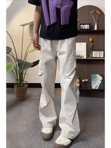 Quần Dài Nam American Folded Bend Blade Quần Dài Ống Đứng Mỏng Nhanh Khô Mát Mẻ Cleanfit Quần Dài Thường Ngày Mùa Hè Phong Cách Công Sở Rộng Rãi