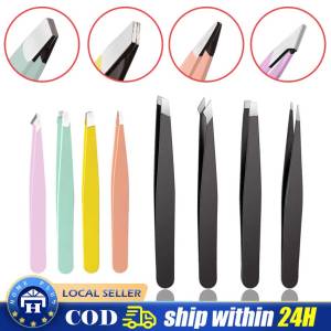 4Pcs Stainless Steel Eyebrow Tweezers Hair Removal Clip Eye Brow Trimmer Anti-static Eyelash Extension Make up Tools