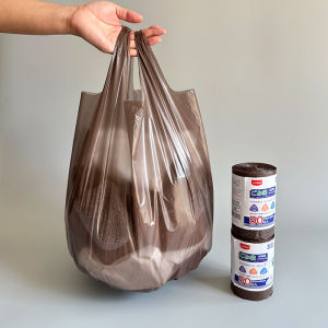 50 Extra Large Rolls Upgraded to Increase Thickened Brown Vest Garbage Bags Strong Load-Bearing No Leakage No Dirty Hands