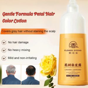 Gentle Formula Petal Hair Color Lotion Natural Plant Bubble Hair Dye Cover Gray Hair Non-Stimulation Hair Dye Cream