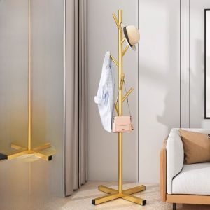 Stainless Steel Floor Mounted Wardrobe Rack Living Room Bedroom Simple Modern Clothes Storage Organizer Vintage Chinese Style